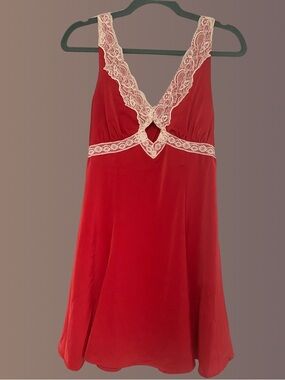 Lace-Trim Mini Slip Dress